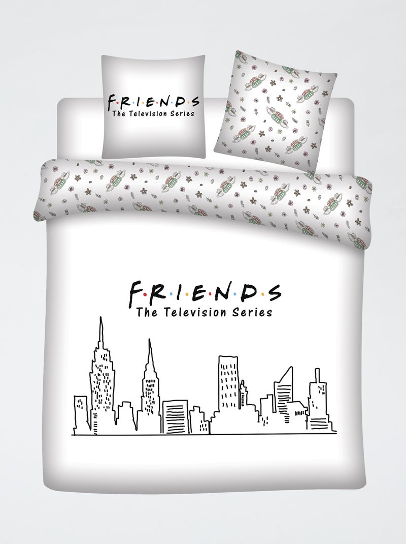 Dekbedovertrek 'Friends' 240x220 en 63x63 cm Wit - Kiabi