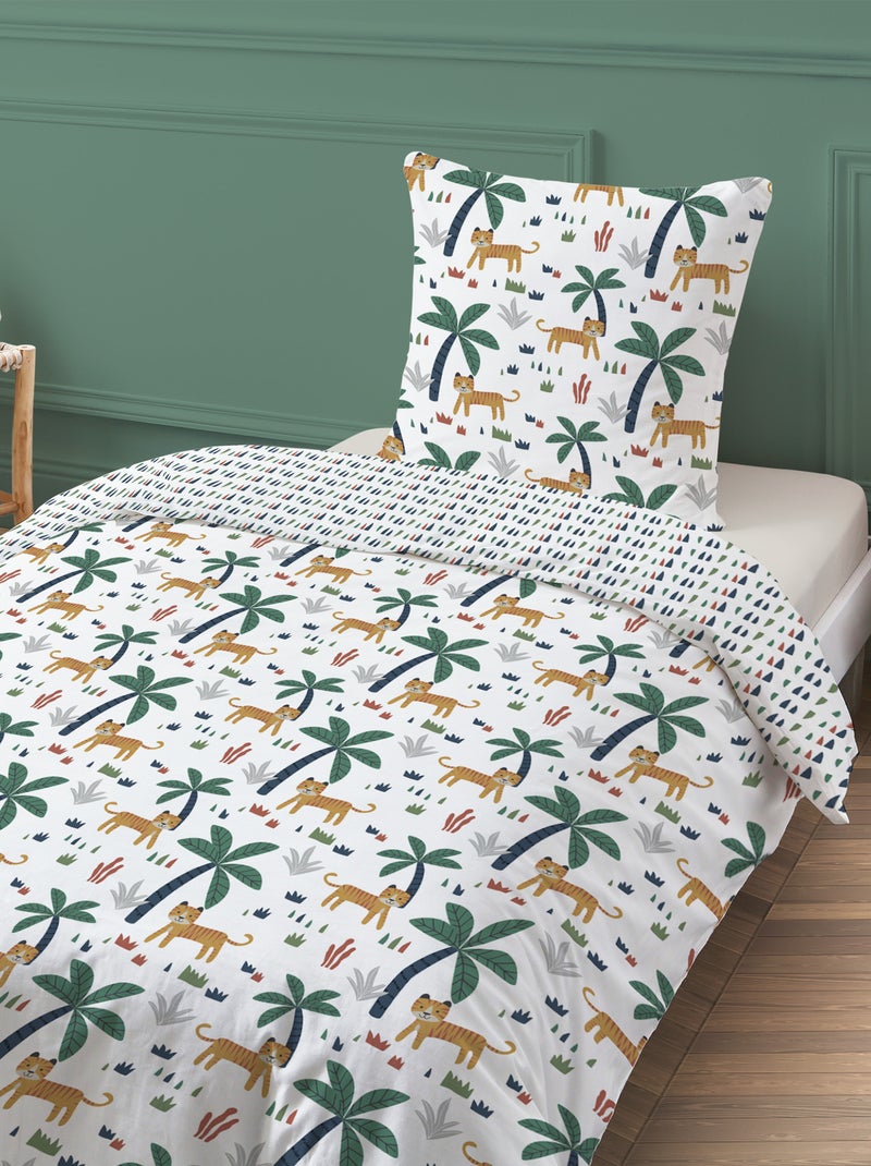 Dekbedovertrek + kussensloop met jungleprint BIEGE - Kiabi