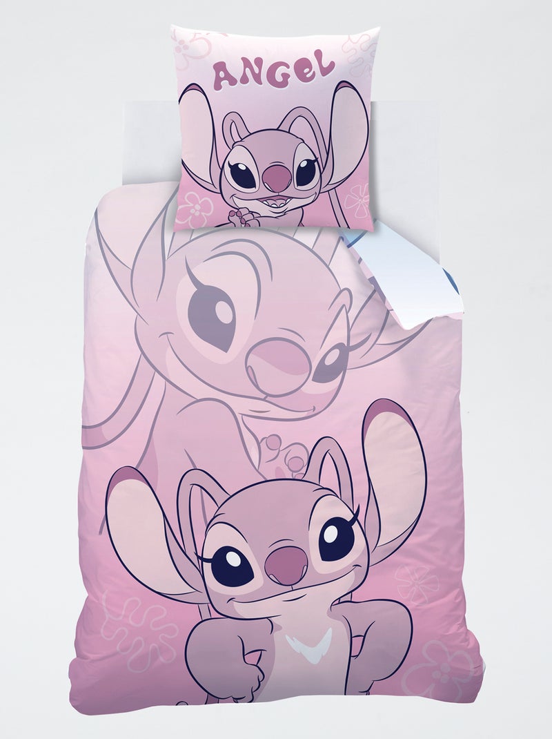 Dekbedovertrek met 'Stitch en Angel' print - 1-persoons Blauw - Kiabi