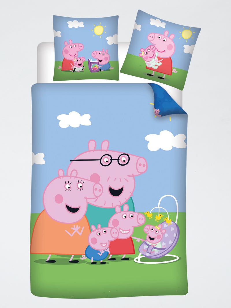 Dekbedovertrek 'Peppa Pig' met kussen 140x200cm Wit - Kiabi