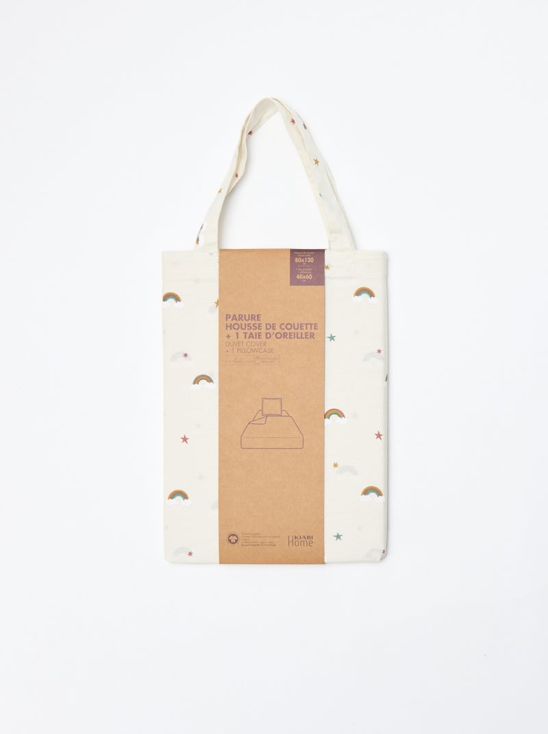 Dekbedovertrekset 1 persoon 80 x 120cm - Kiabi Home Biege - Kiabi