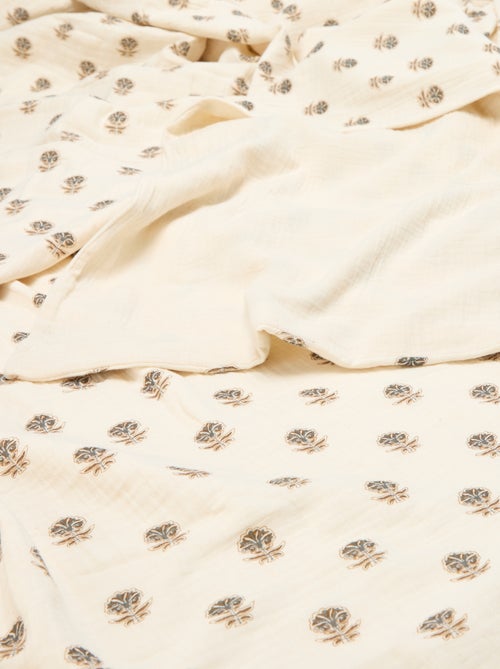 Dekbedovertrekset 1-persoons 140 x 200 cm van dubbel katoenen gaasstof - Kiabi Home - Kiabi Dekbedovertrekset 1-persoons 140 x 200 cm van dubbel katoenen gaasstof - Kiabi Home - Kiabi
