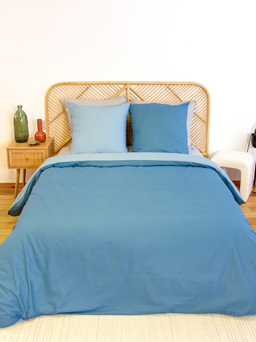 Dekbedovertrekset + 2 kussenslopen van effen katoen 240x220 - 260x240 - Kiabi