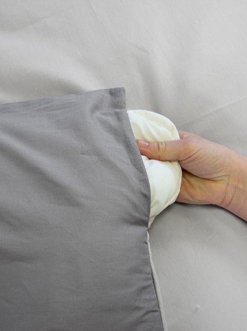 Dekbedovertrekset + 2 kussenslopen van effen katoen 240x220 - 260x240 - Kiabi