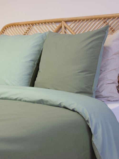 Dekbedovertrekset + 2 kussenslopen van effen katoen 240x220 - 260x240 - Kiabi