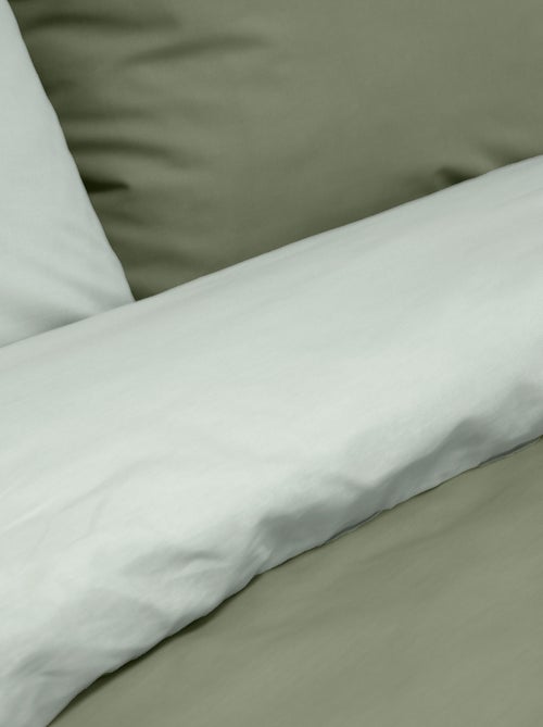 Dekbedovertrekset + 2 kussenslopen van effen katoen 240x220 - 260x240 - Kiabi