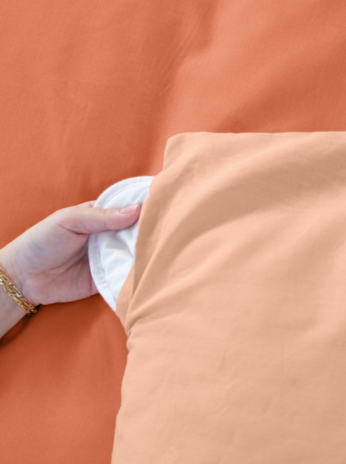 Dekbedovertrekset + 2 kussenslopen van effen katoen 240x220 - 260x240 - Kiabi