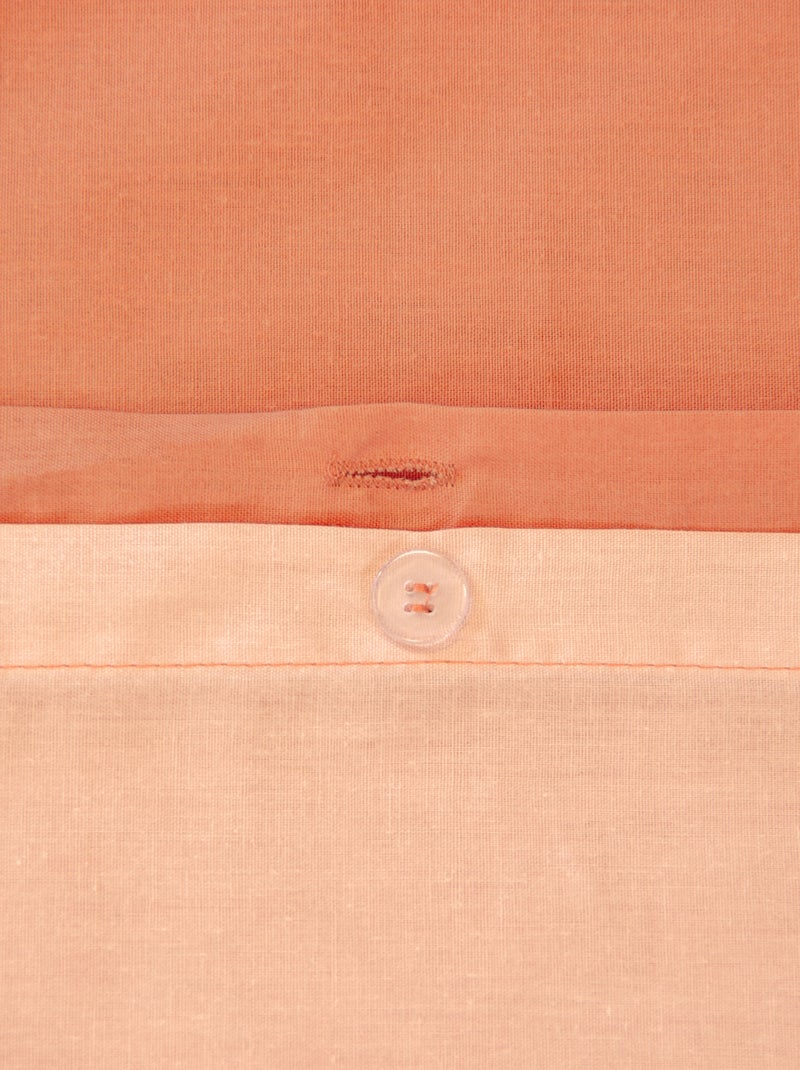 Dekbedovertrekset + 2 kussenslopen van effen katoen 240x220 - 260x240 Oranje - Kiabi