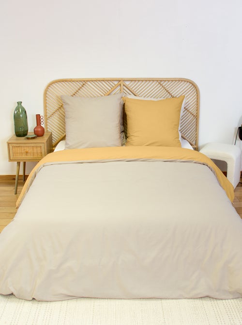 Dekbedovertrekset + 2 kussenslopen van effen katoen 240x220 - 260x240 - Kiabi