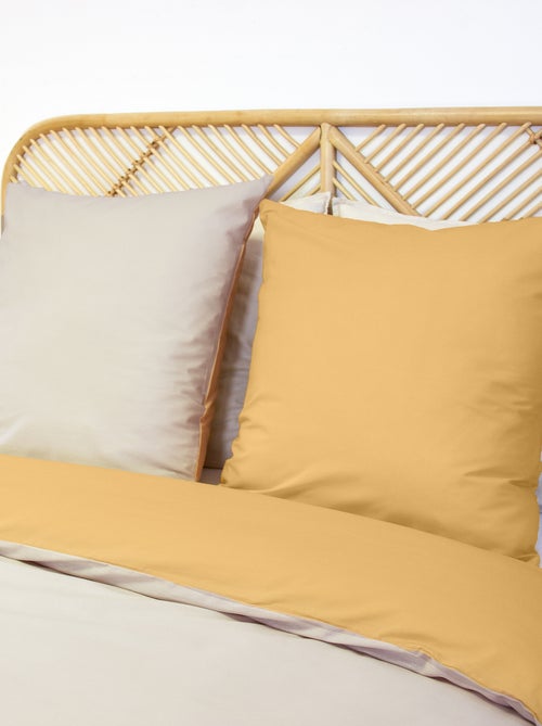 Dekbedovertrekset + 2 kussenslopen van effen katoen 240x220 - 260x240 - Kiabi