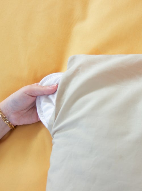 Dekbedovertrekset + 2 kussenslopen van effen katoen 240x220 - 260x240 - Kiabi