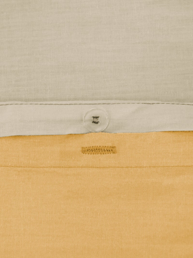 Dekbedovertrekset + 2 kussenslopen van effen katoen 240x220 - 260x240 Oranje - Kiabi