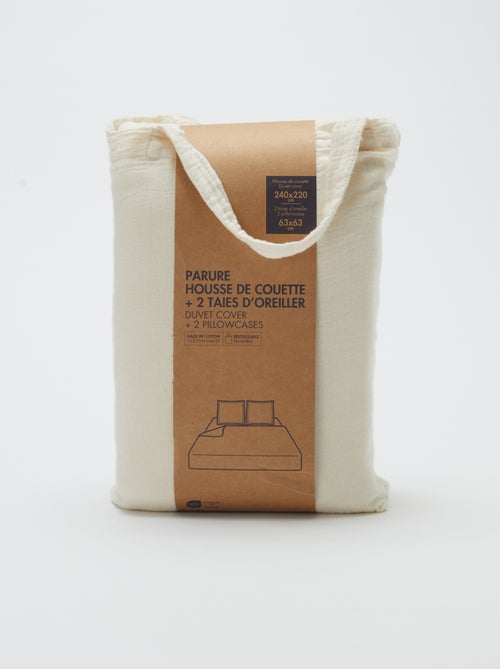 Dekbedovertrekset 2-persoons 240 x 220 cm van katoengaas - Kiabi Home - Kiabi