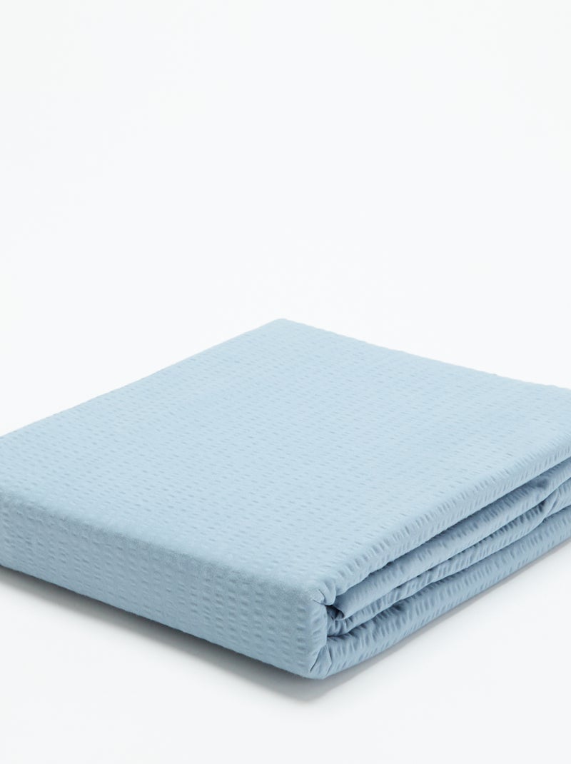 Dekbedovertrekset 2-persoons 260 x 220 cm van seersucker Blauw - Kiabi