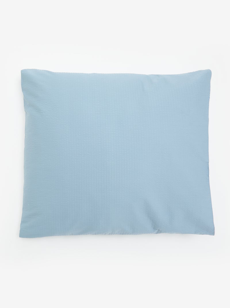 Dekbedovertrekset 2-persoons 260 x 220 cm van seersucker Blauw - Kiabi