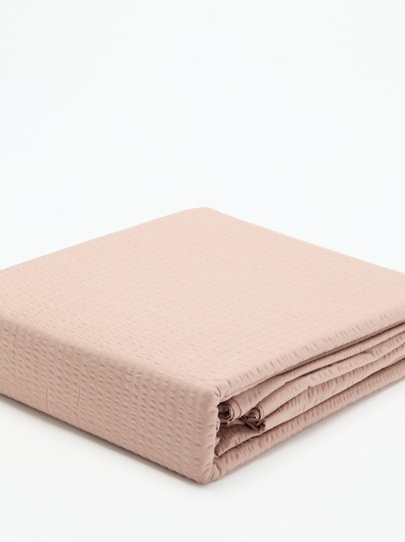 Dekbedovertrekset 2-persoons 260 x 220 cm van seersucker Rose - Kiabi