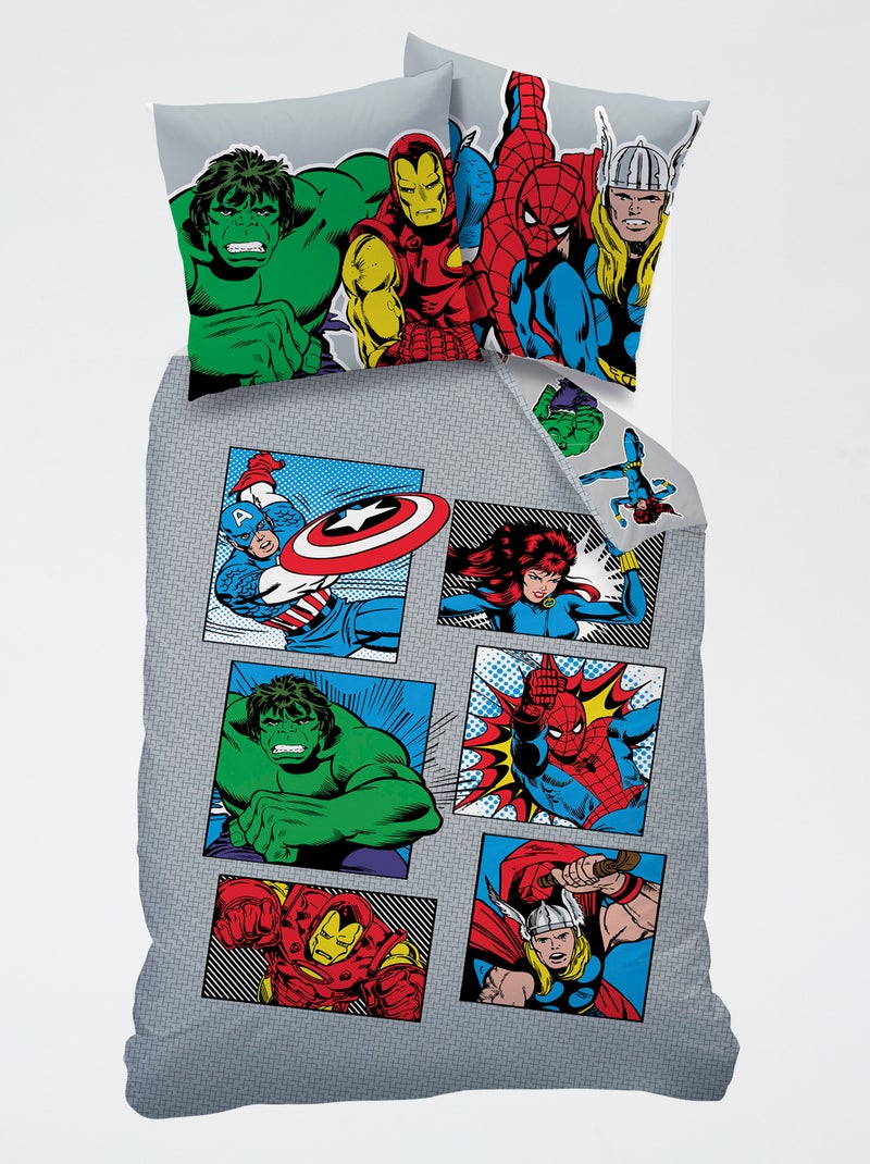Dekbedovertrekset met 'Avengers'-print - 1 persoon Wit - Kiabi