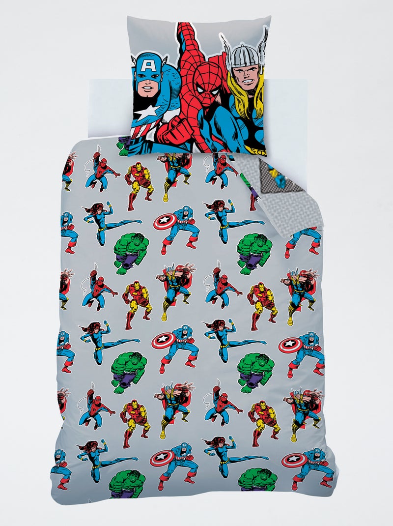 Dekbedovertrekset met 'Avengers'-print - 1 persoon Wit - Kiabi