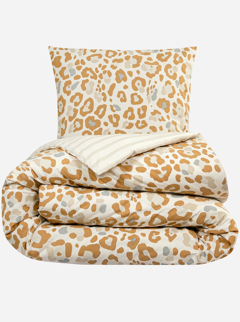 Dekbedovertrekset met print - 2-persoons Beige - Kiabi