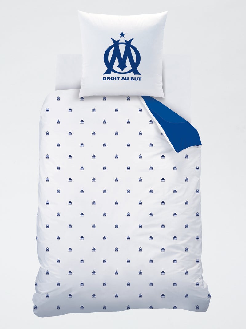 Dekbedovertrekset met print 'Olympique de Marseille' - 2 personen Blauw - Kiabi