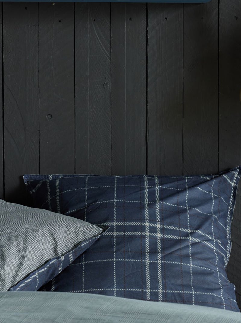 Dekbedovertrekset met tartanprint - 2 personen Wit - Kiabi