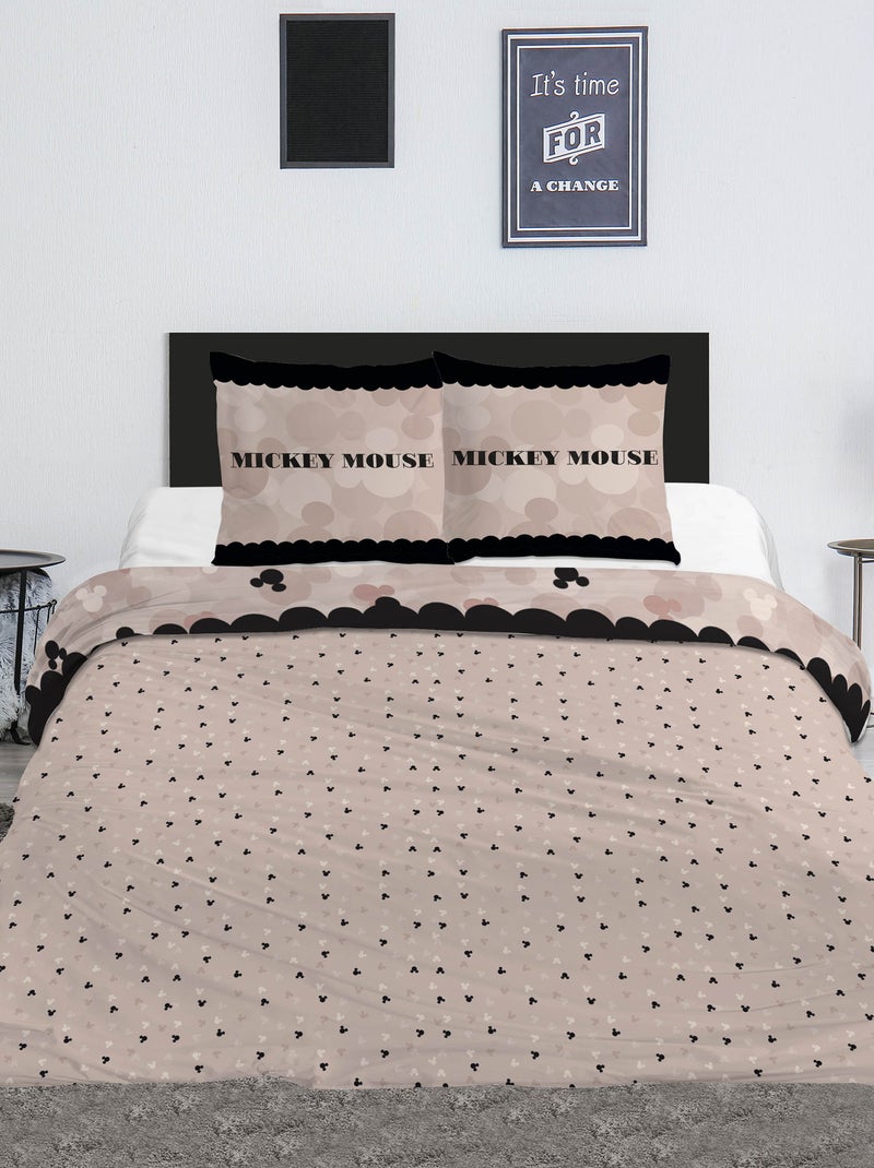 Dekbedovertrekset 'Mickey Mouse' & 'Minnie Mouse' 'Disney' - 2-persoons Biege - Kiabi