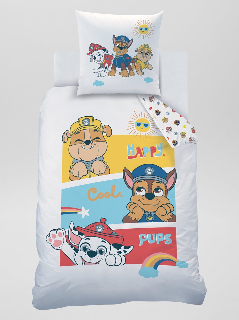 Dekbedset - 'PAW Patrol' - 1-persoonsbed WIT - Kiabi