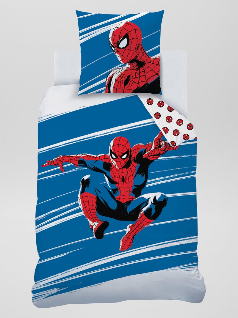 Dekbedset - 'Spider-Man' - 1-persoonsbed BLAUW - Kiabi