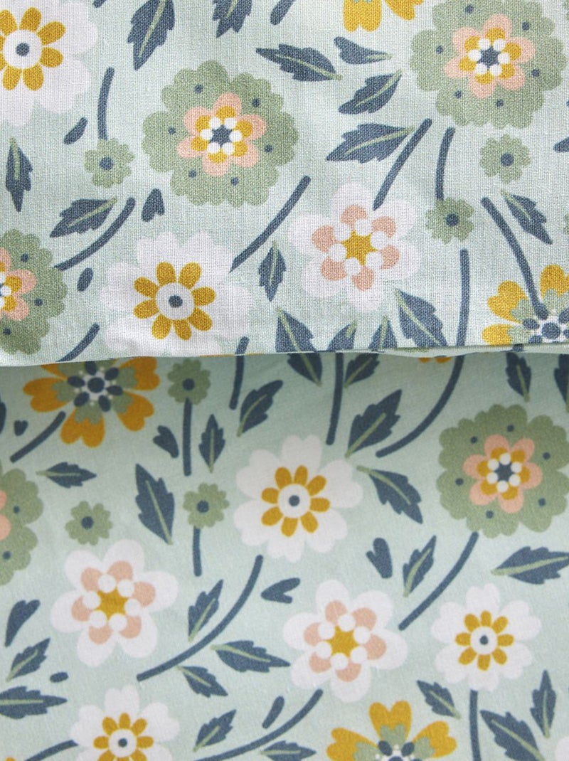 Dekbedset met bloemenprint - Voor 2-persoonsbed BLAUW - Kiabi