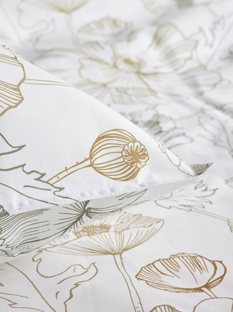 Dekbedset met bloemenprint - Voor 2-persoonsbed WIT - Kiabi