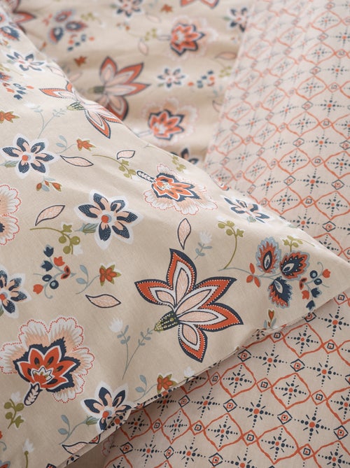 Dekbedset met bloemmotief - Voor 2-persoonsbed - Kiabi