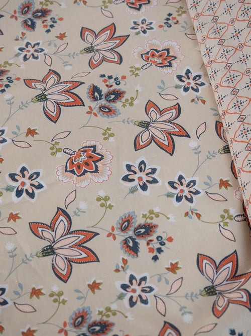 Dekbedset met bloemmotief - Voor 2-persoonsbed - Kiabi