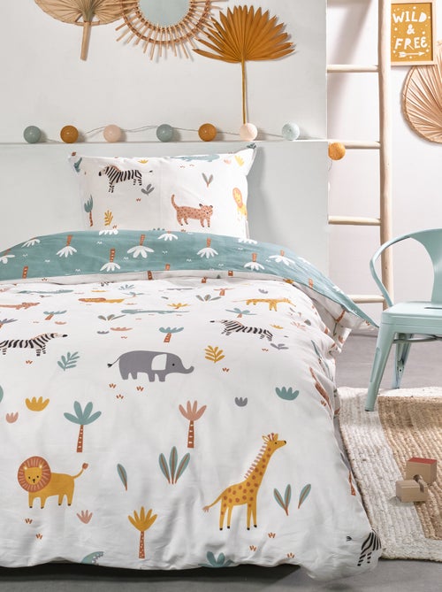Dekbedset met dierenprint - 1-persoonsbed - Kiabi