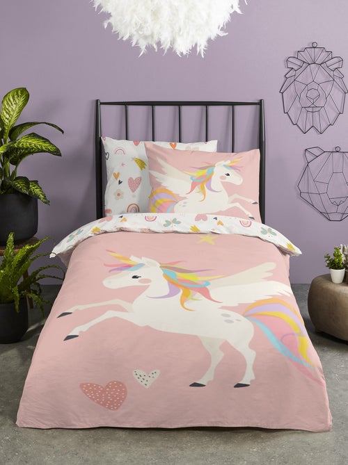 Dekbedset met eenhoornprint - 1-persoonsbed - Kiabi