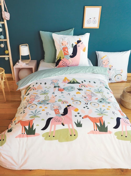 Dekbedset met fantasieprint - 1-persoonsbed - Kiabi
