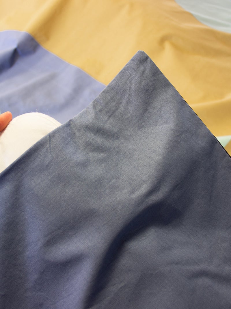 Dekbedset met grafische print - Voor 2-persoonsbed Blauw - Kiabi