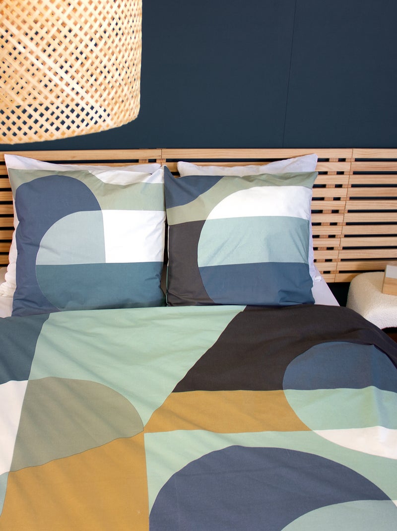 Dekbedset met grafische print - Voor 2-persoonsbed Blauw - Kiabi