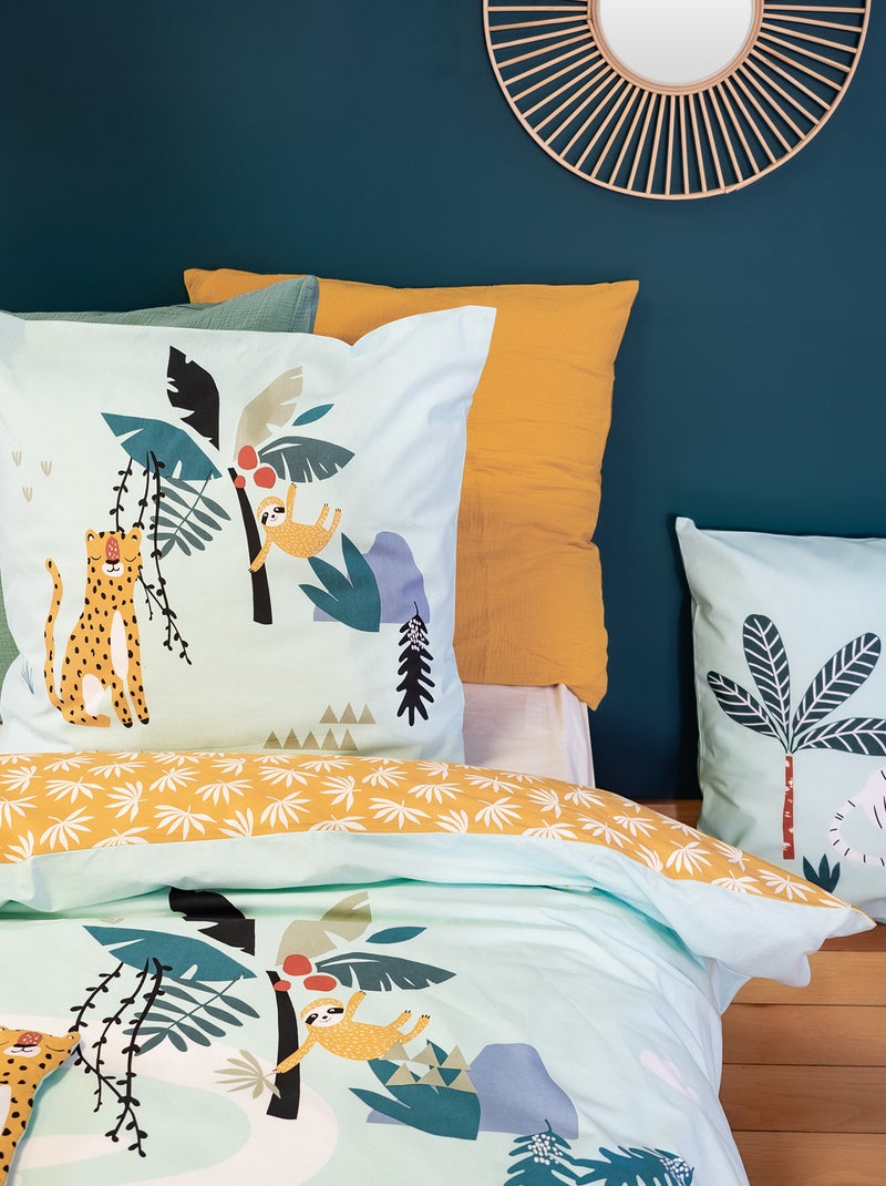 Dekbedset met jungleprint - 1-persoonsbed Wit - Kiabi