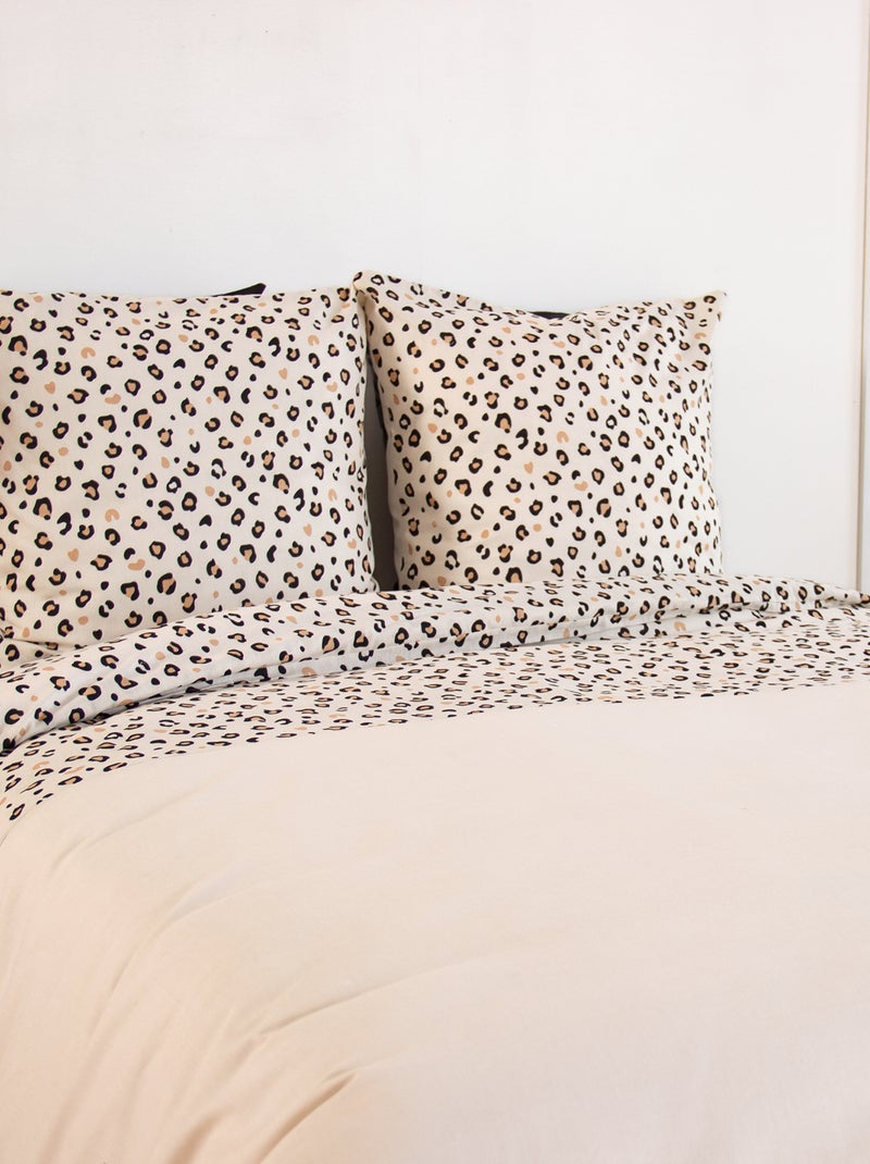 Dekbedset met luipaardprint - Voor 2-persoonsbed Biege - Kiabi