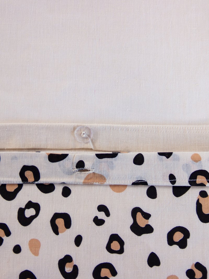 Dekbedset met luipaardprint - Voor 2-persoonsbed Biege - Kiabi