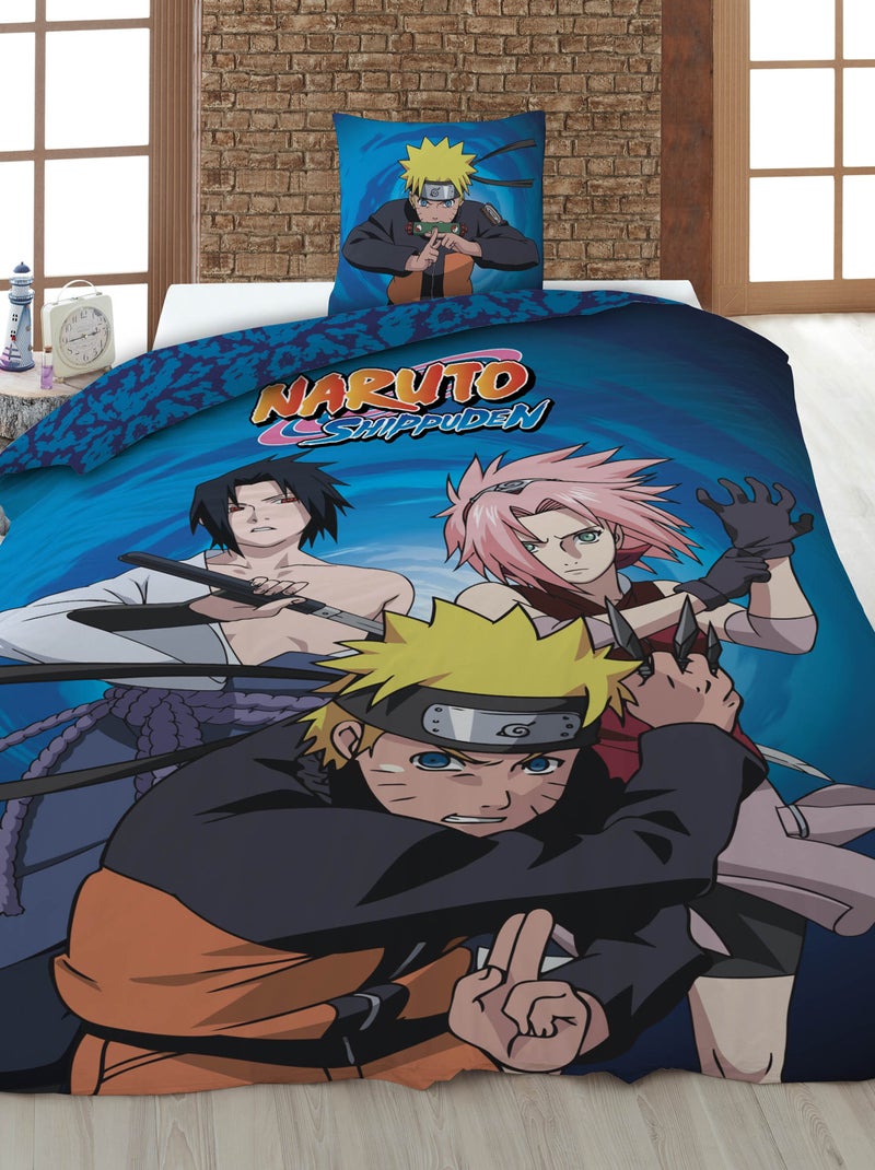 Dekbedset met Naruto-print - Voor 1-persoonsbed Blauw - Kiabi