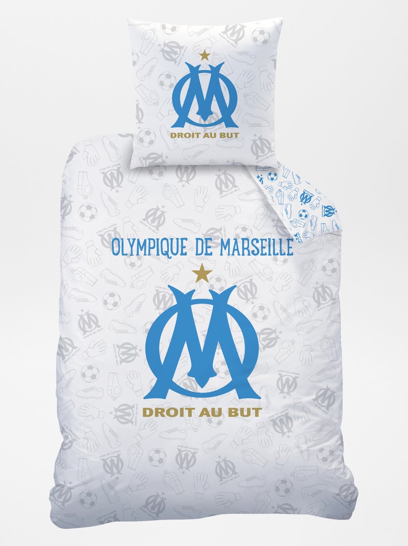 Dekbedset met 'Olympique de Marseille'-print - 1-persoonsbed BLAUW - Kiabi