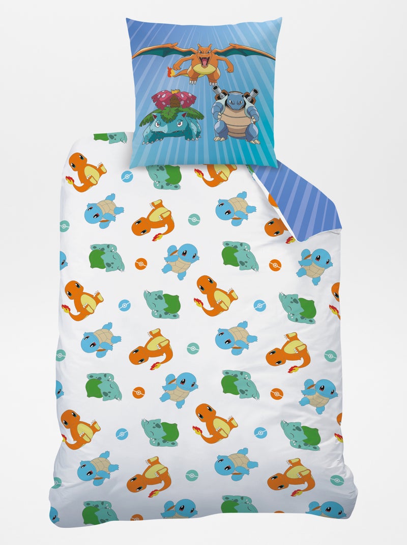 Dekbedset met 'Pokémon'-print - 1-persoonsbed BLAUW - Kiabi