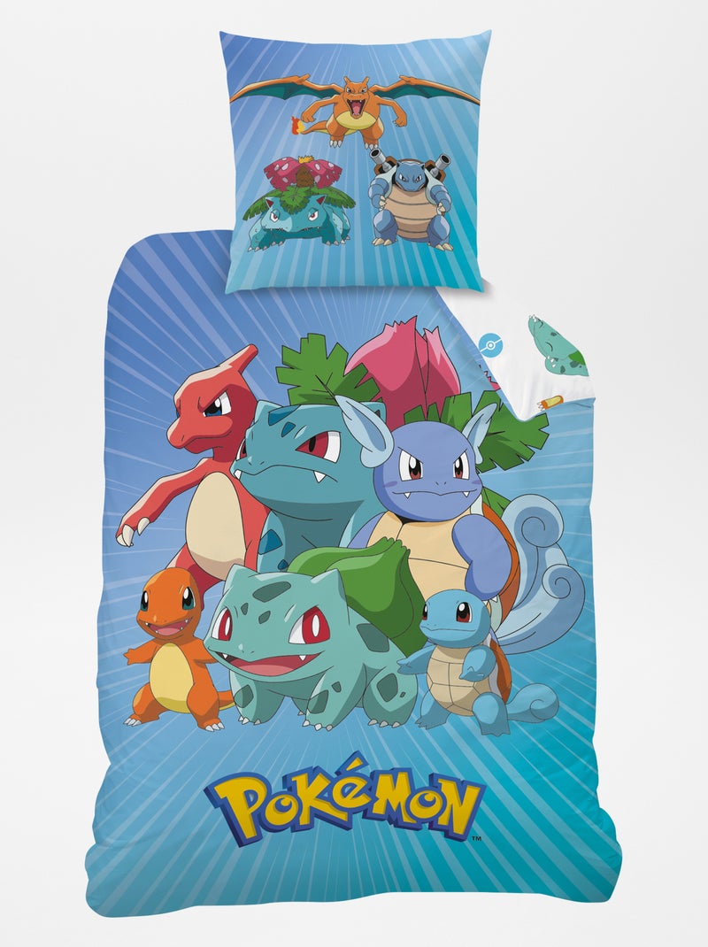 Dekbedset met 'Pokémon'-print - 1-persoonsbed BLAUW - Kiabi
