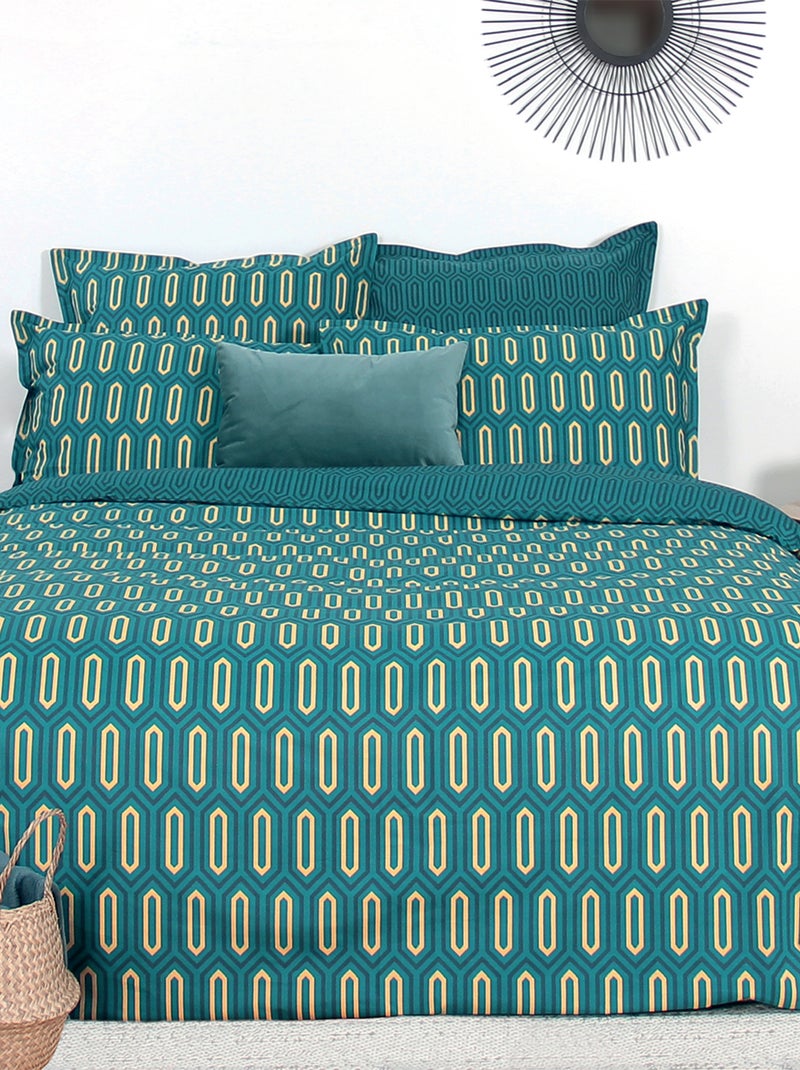 Dekbedset met print - 2-persoonsbed - GROEN - - 32.00 Dekbedset met print - 2-persoonsbed - GROEN - - 32.00