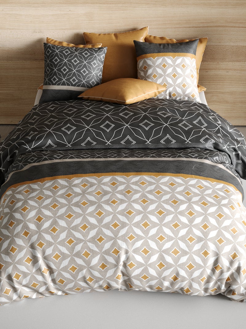 Dekbedset met print - 2-persoonsbed ZWART - Kiabi