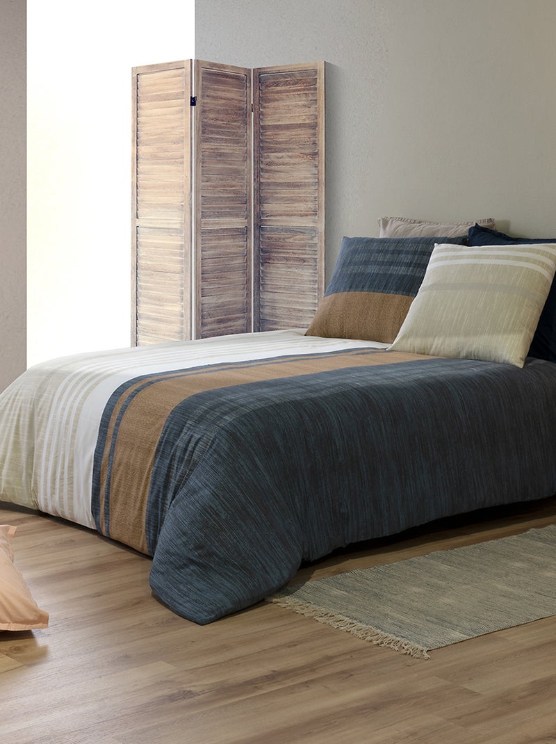 Dekbedset met print - dekbedovertrek + 2 kussenslopen - Voor 2-persoonsbed Blauw - Kiabi