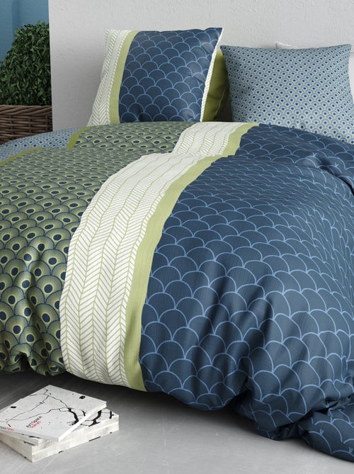 Dekbedset met print - dekbedovertrek + 2 kussenslopen - Voor 2-persoonsbed - Kiabi
