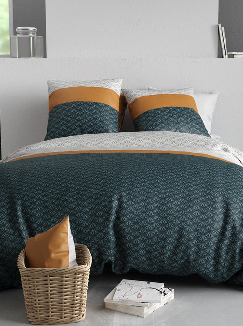 Dekbedset met print - dekbedovertrek + 2 kussenslopen - Voor 2-persoonsbed - Kiabi