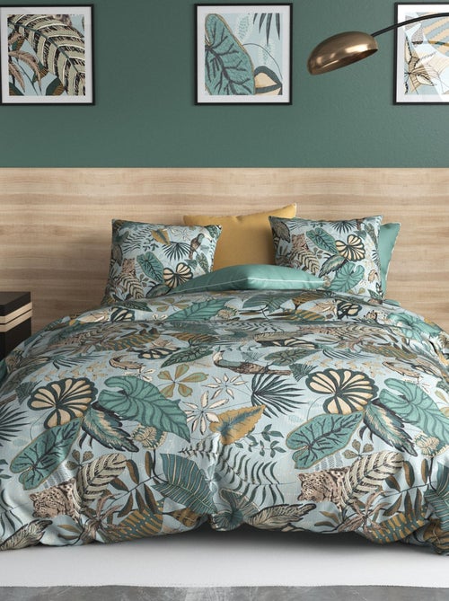 Dekbedset met print - dekbedovertrek + 2 kussenslopen - Voor 2-persoonsbed - Kiabi
